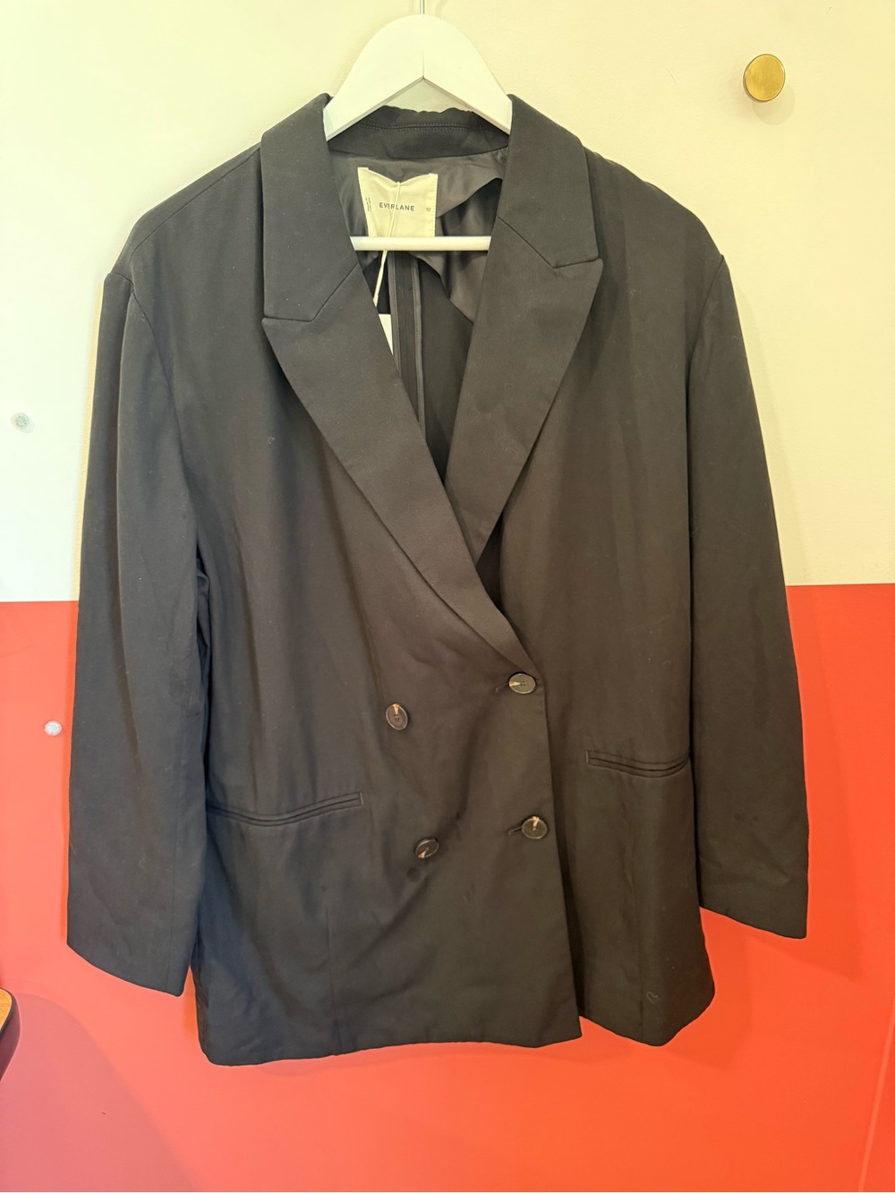 Everlane Black Oversized Double-Breasted Blazer